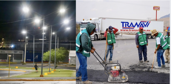 Bacheo y alumbrado avanzan de forma permanente para mantener a Ramos Arizpe en movimiento